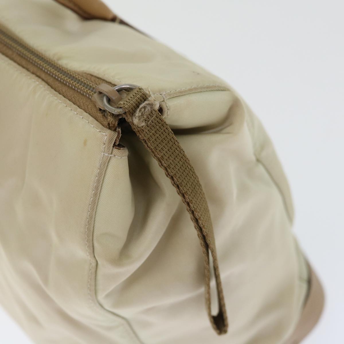 PRADA Shoulder Bag Nylon Beige Auth bs13402