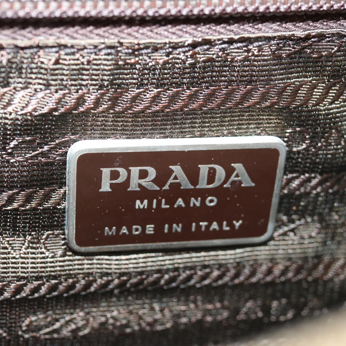 PRADA Shoulder Bag Nylon Beige Auth bs13402