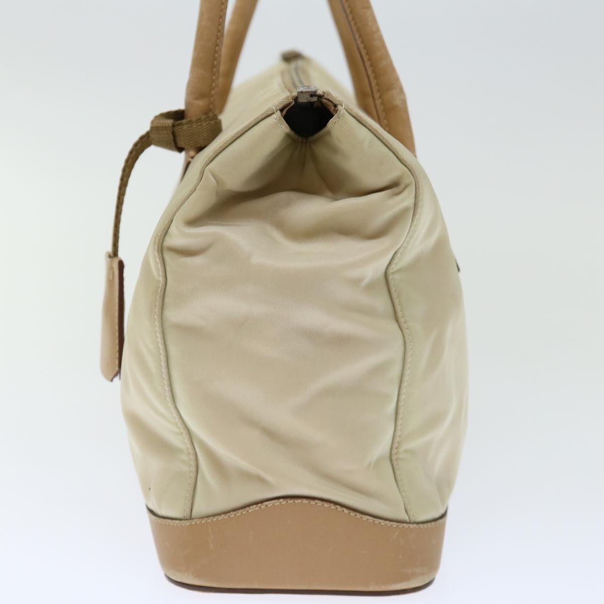 PRADA Shoulder Bag Nylon Beige Auth bs13402