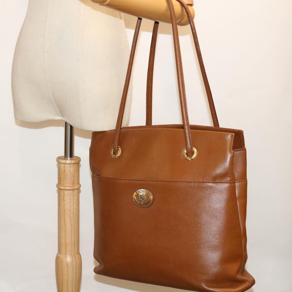 Burberrys Shoulder Bag Leather Brown Auth bs13405