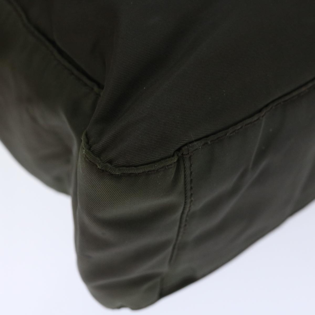 PRADA Shoulder Bag Nylon Khaki Auth bs13406