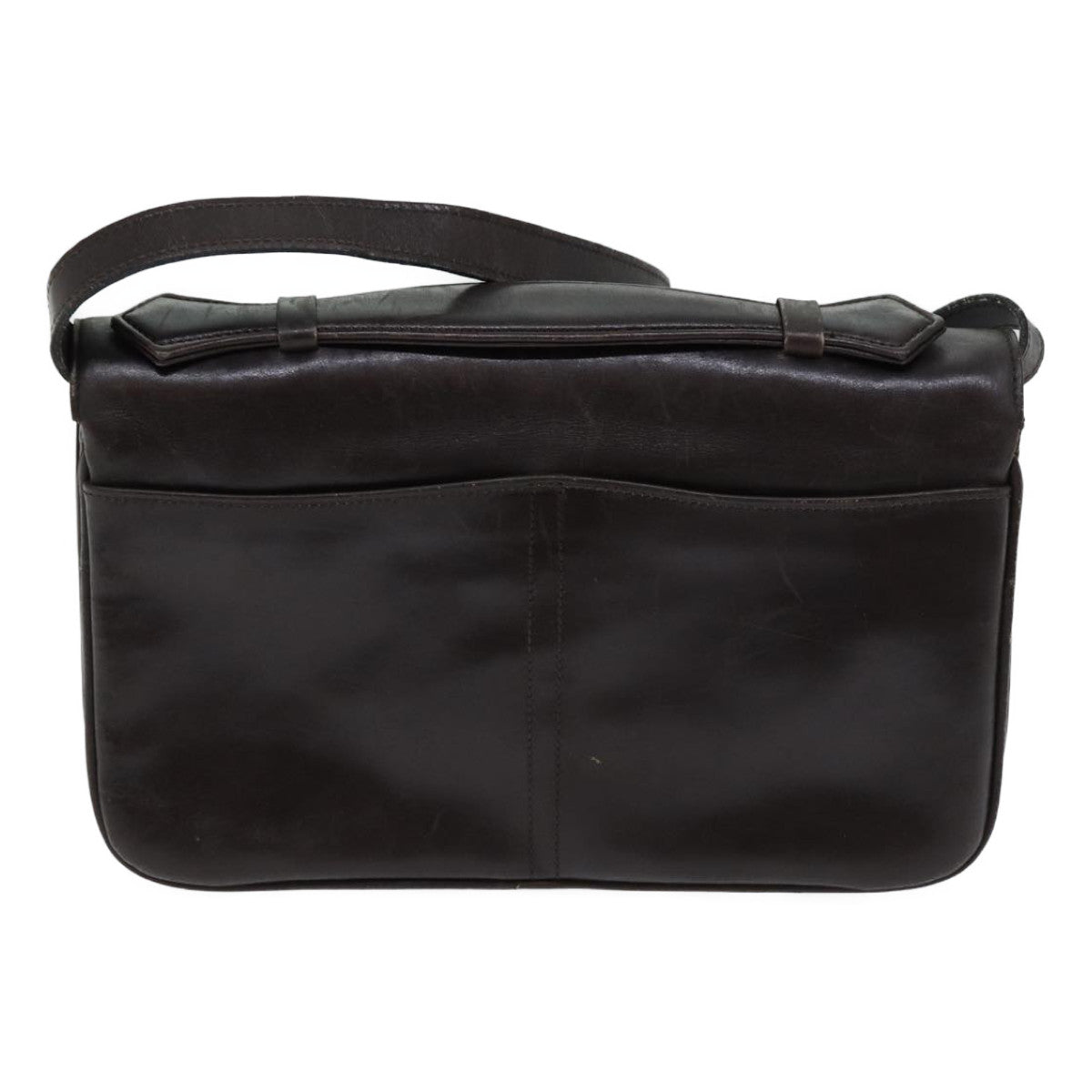 CELINE Shoulder Bag Leather Brown Auth bs13408 - 0