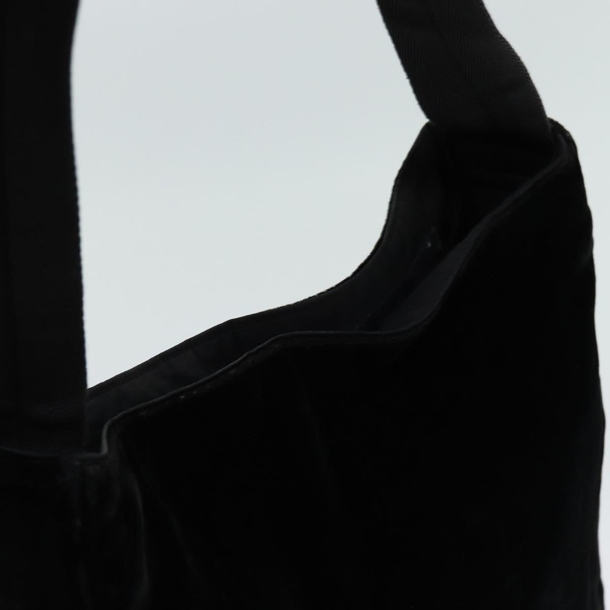 PRADA Shoulder Bag Velor Black Auth bs13411