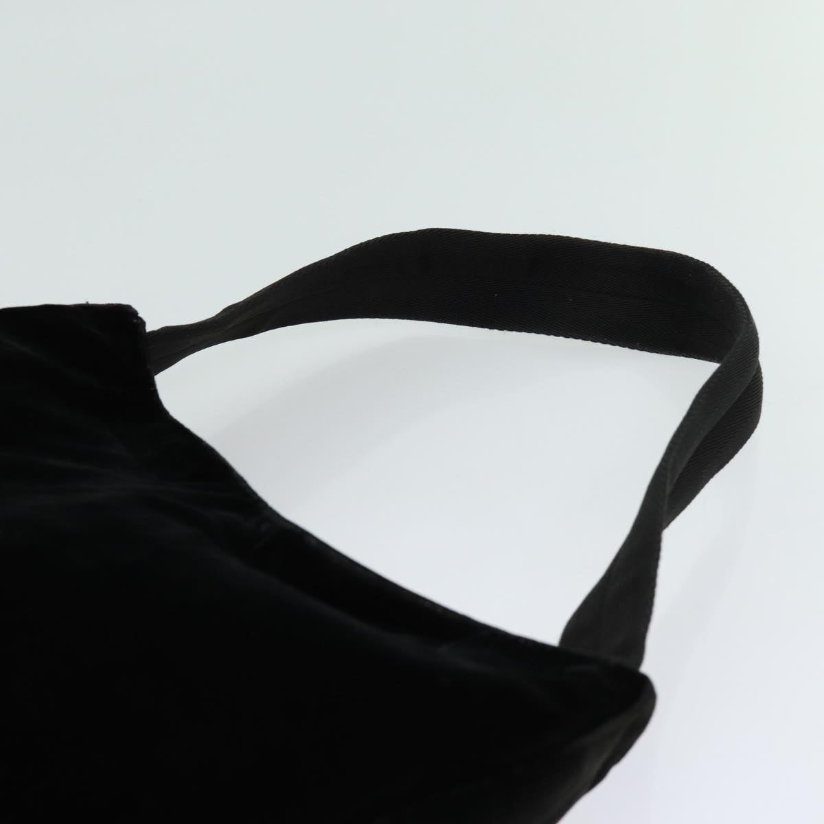 PRADA Shoulder Bag Velor Black Auth bs13411