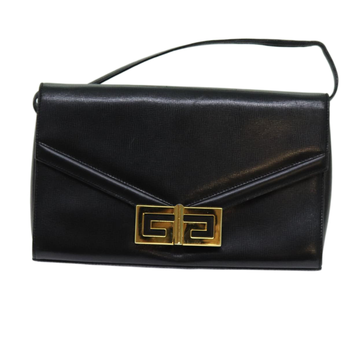 GIVENCHY Shoulder Bag Leather Black Auth bs13414 - 0