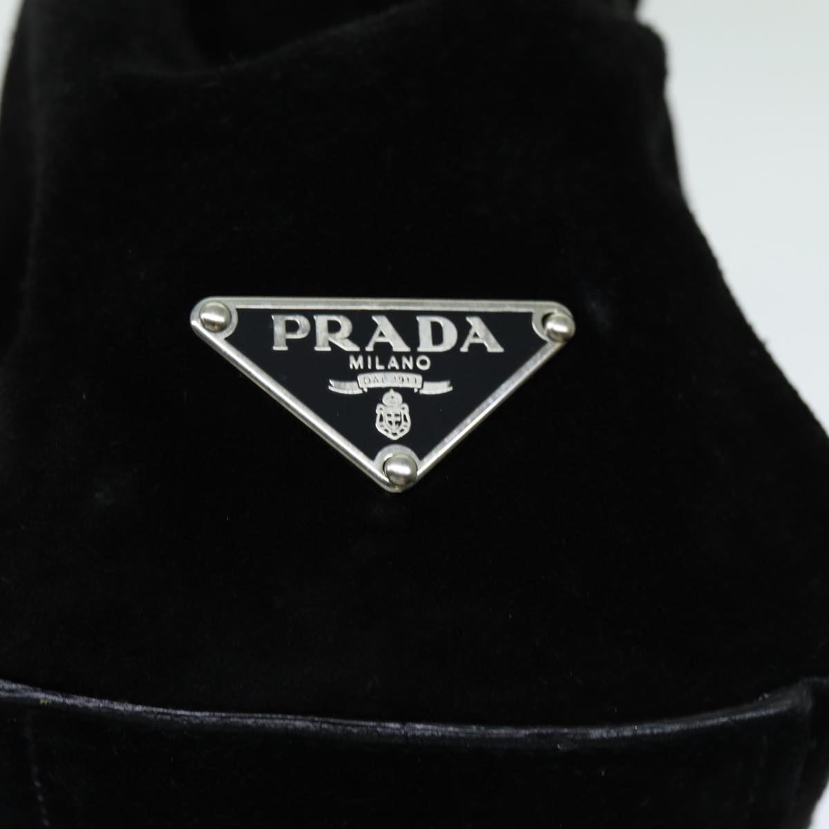 PRADA Shoulder Bag Suede Black Auth bs13416