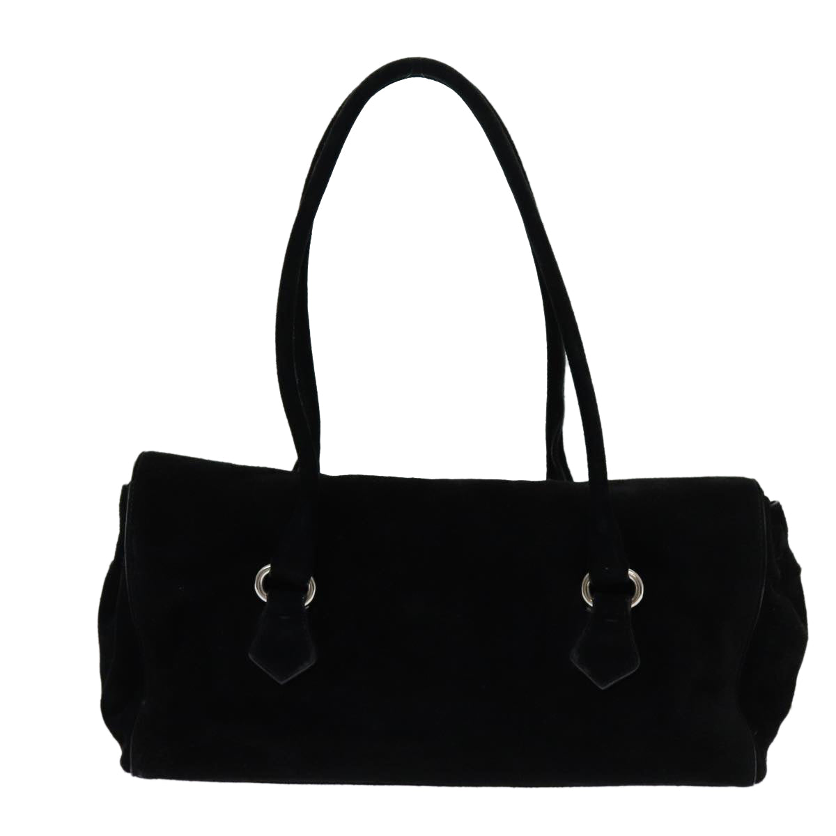 PRADA Shoulder Bag Suede Black Auth bs13416 - 0