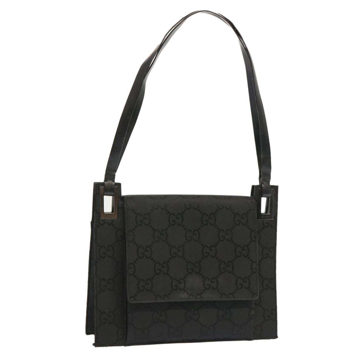 GUCCI GG Canvas Shoulder Bag Black 001 3068 1705 Auth bs13420