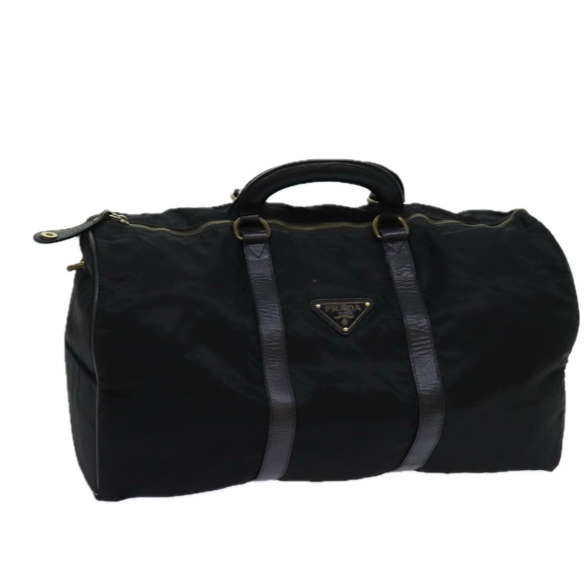 PRADA Boston Bag Nylon Black Auth bs13423