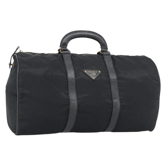 PRADA Boston Bag Nylon Black Auth bs13423