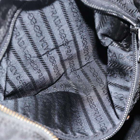 PRADA Boston Bag Nylon Black Auth bs13423