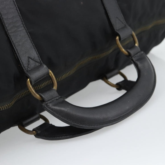 PRADA Boston Bag Nylon Black Auth bs13423
