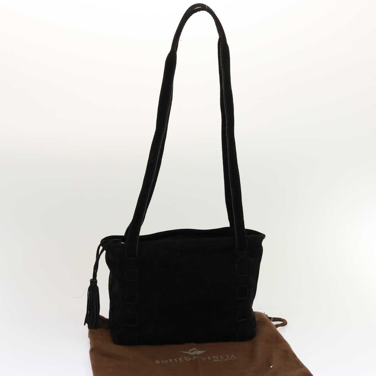 BOTTEGA VENETA Shoulder Bag Suede Black Auth bs13425