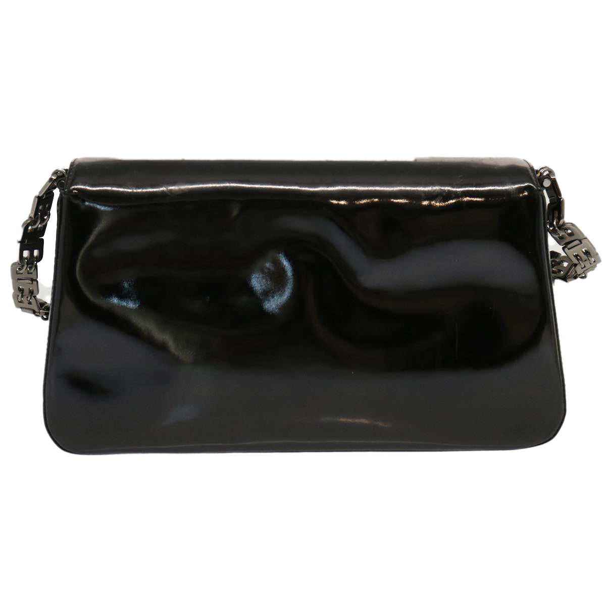 BALLY Shoulder Bag Enamel Black Auth bs13429 - 0
