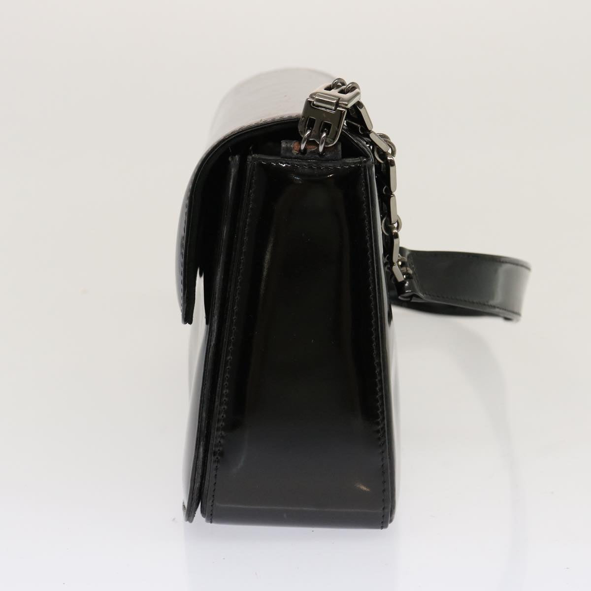 BALLY Shoulder Bag Enamel Black Auth bs13429