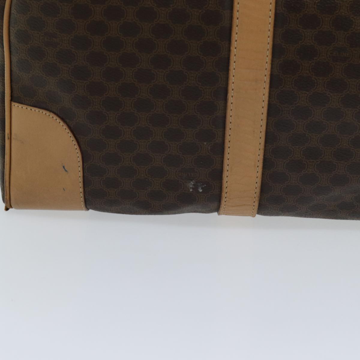 CELINE Macadam Canvas Boston Bag PVC Brown Auth bs13430