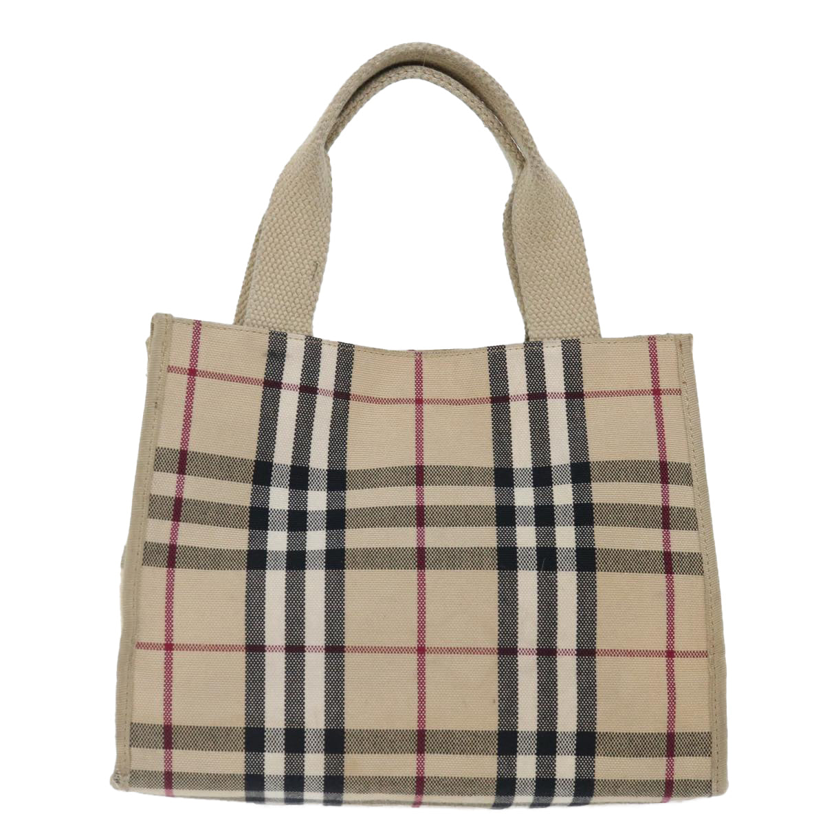 BURBERRY Nova Check Hand Bag Canvas Beige Auth bs13432 - 0