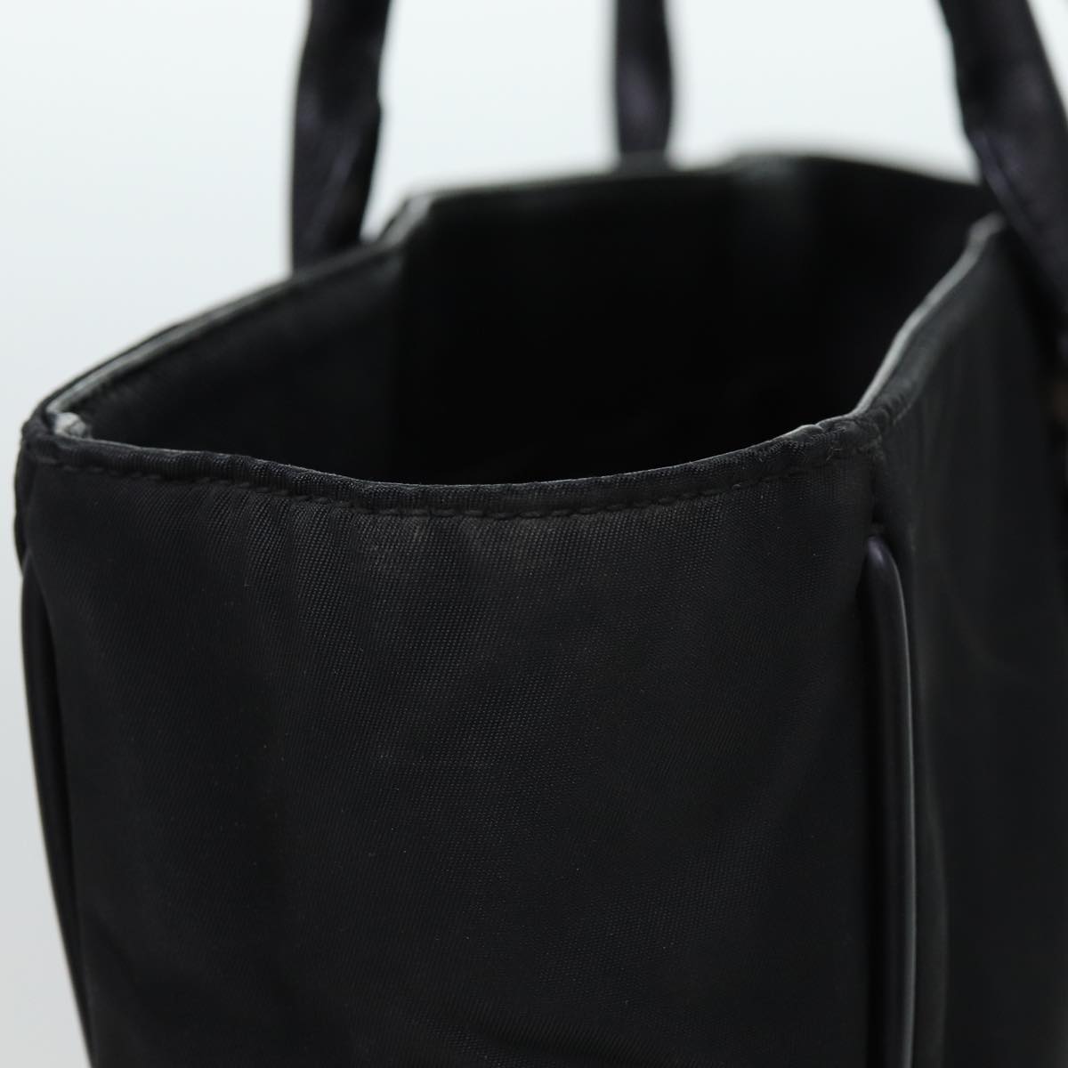PRADA Hand Bag Nylon Black Auth bs13435