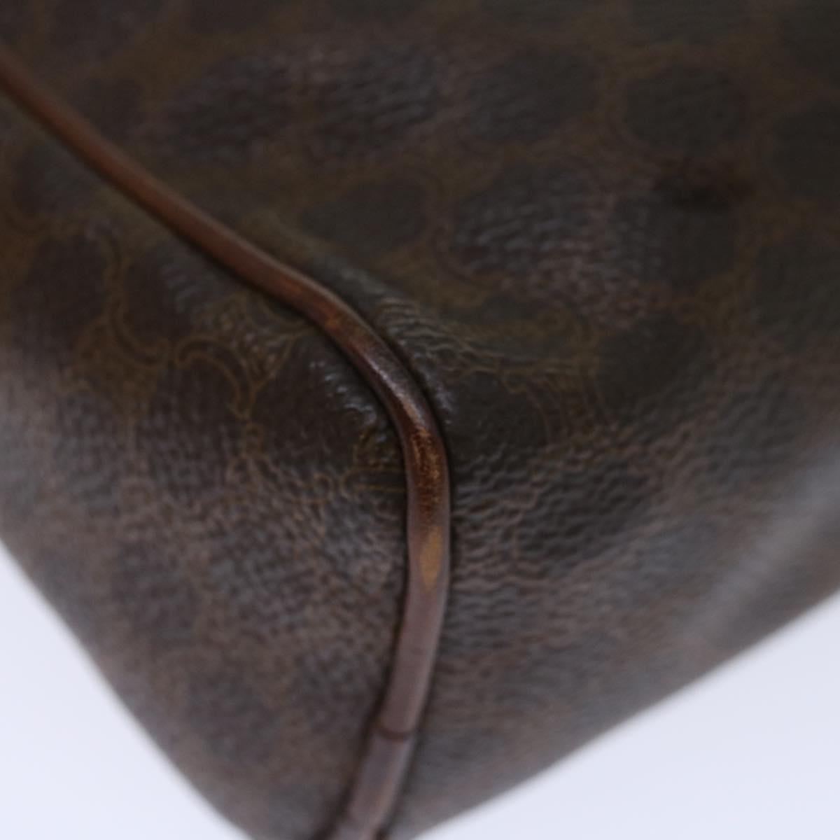 CELINE Macadam Canvas Clutch Bag PVC Brown Auth bs13453