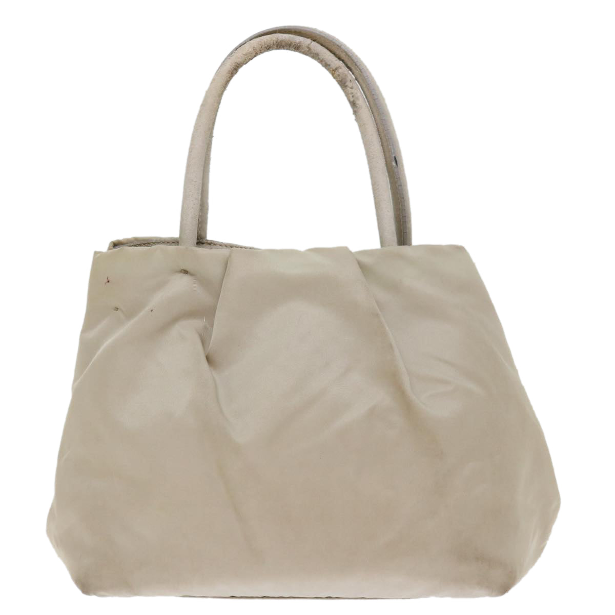 PRADA Hand Bag Nylon Beige Auth bs13455 - 0