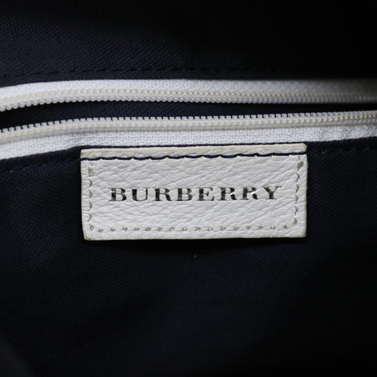 BURBERRY Tote Bag Canvas White Auth bs13470