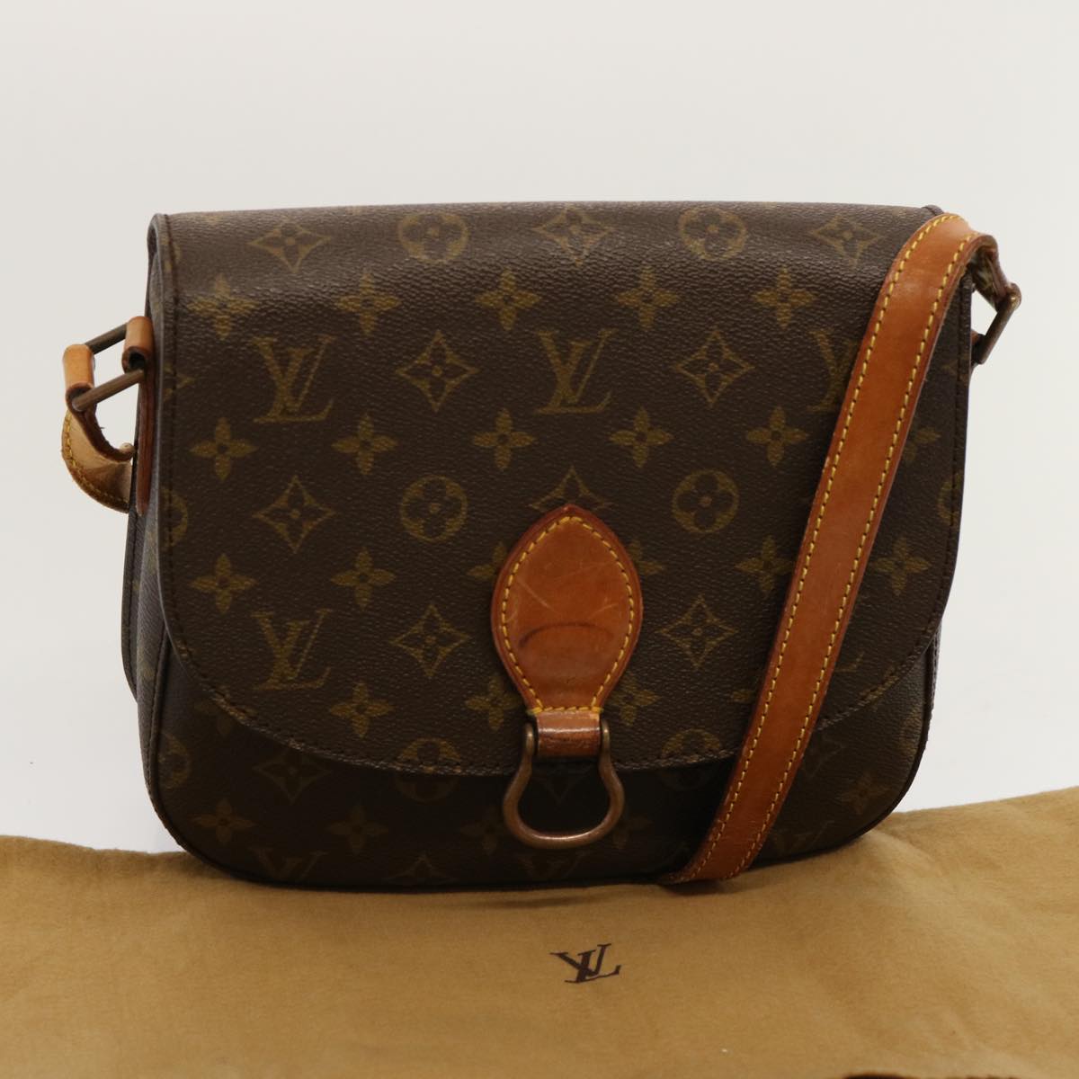 LOUIS VUITTON Monogram Saint Cloud GM Shoulder Bag Vintage M51242 Auth bs13477