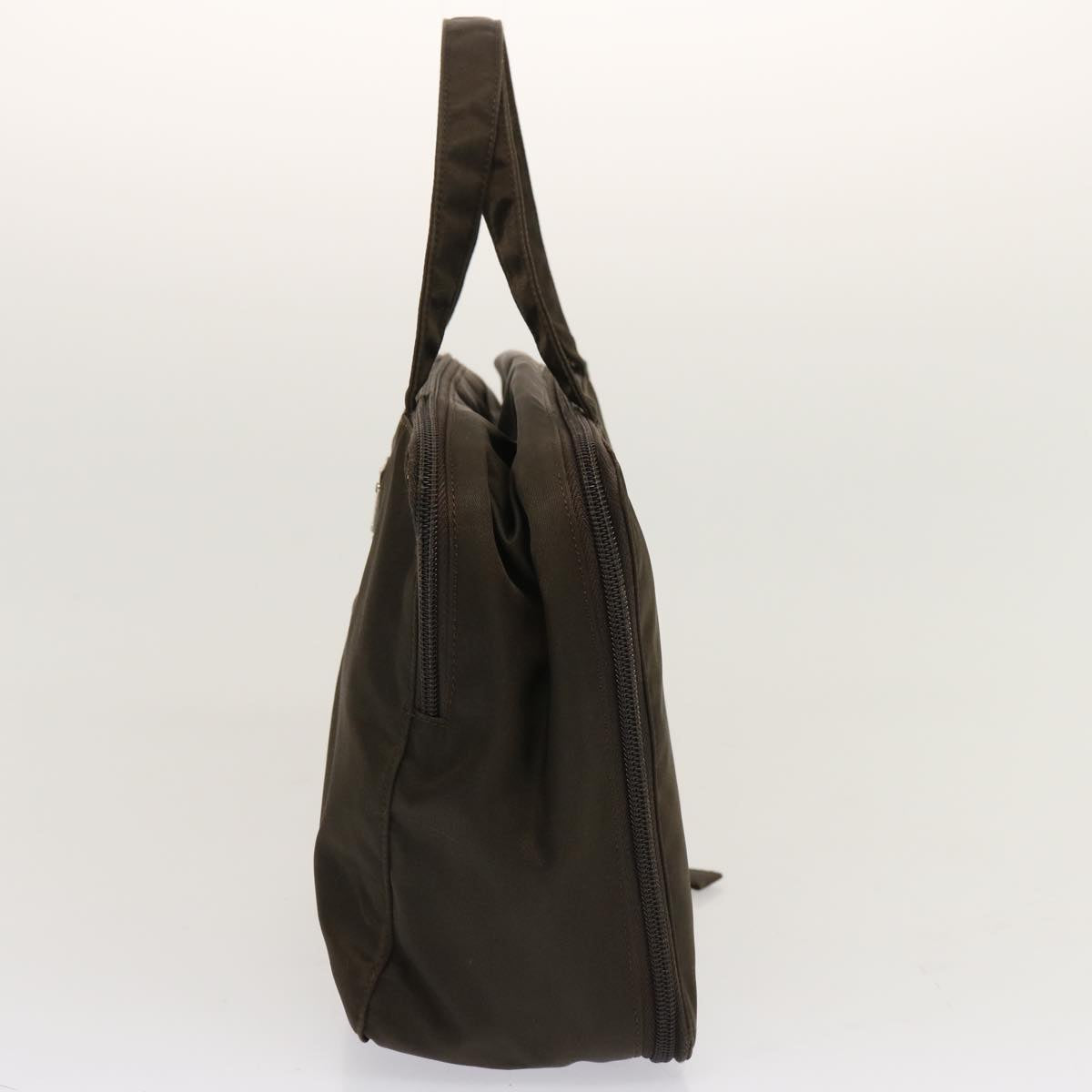 PRADA Hand Bag Nylon Brown Auth bs13481