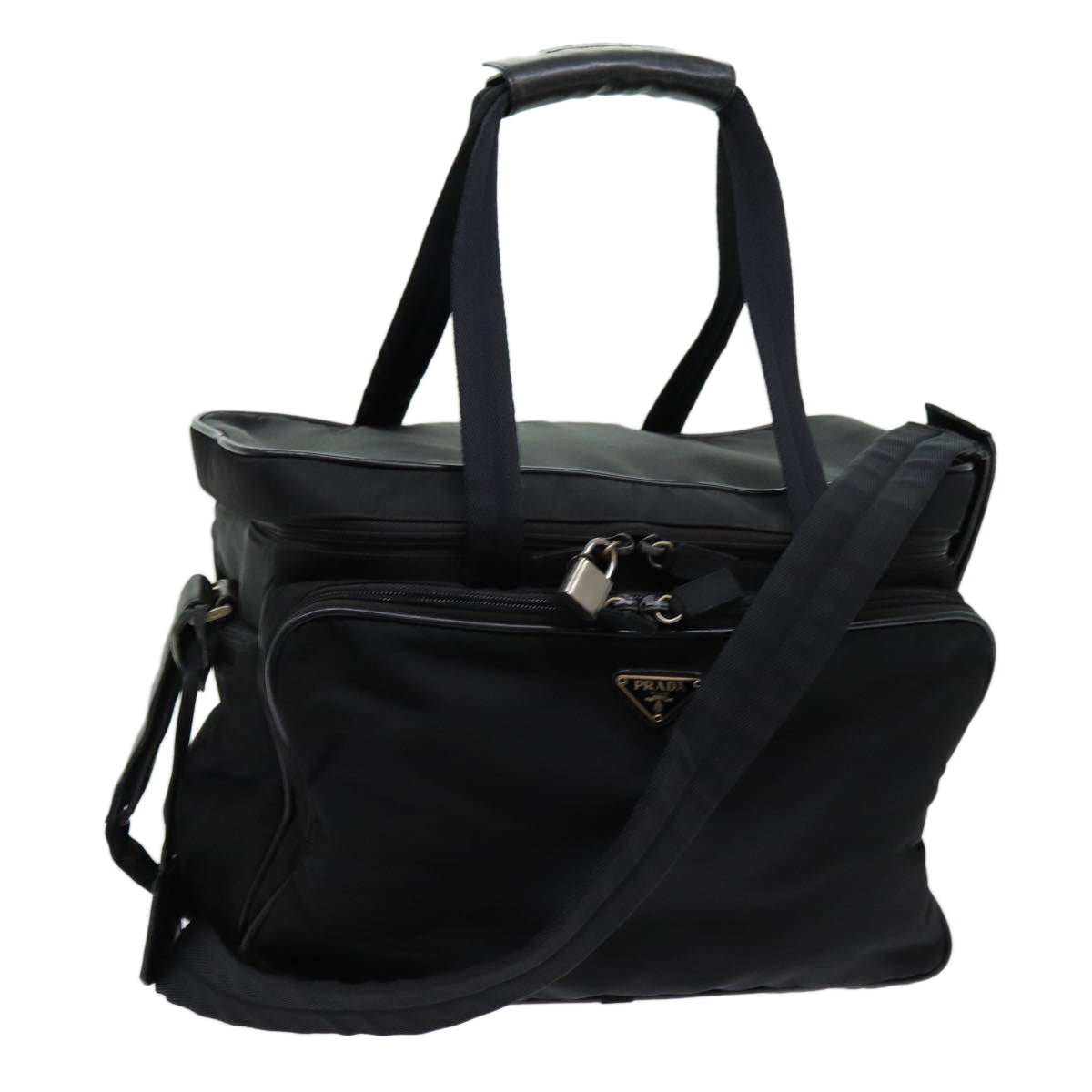 PRADA Shoulder Bag Nylon Black Auth bs13490