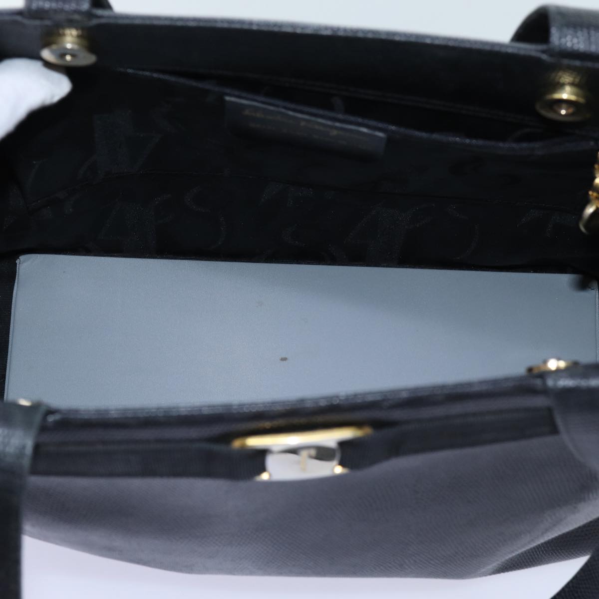 Salvatore Ferragamo Shoulder Bag Leather 3Set Black Auth bs13500