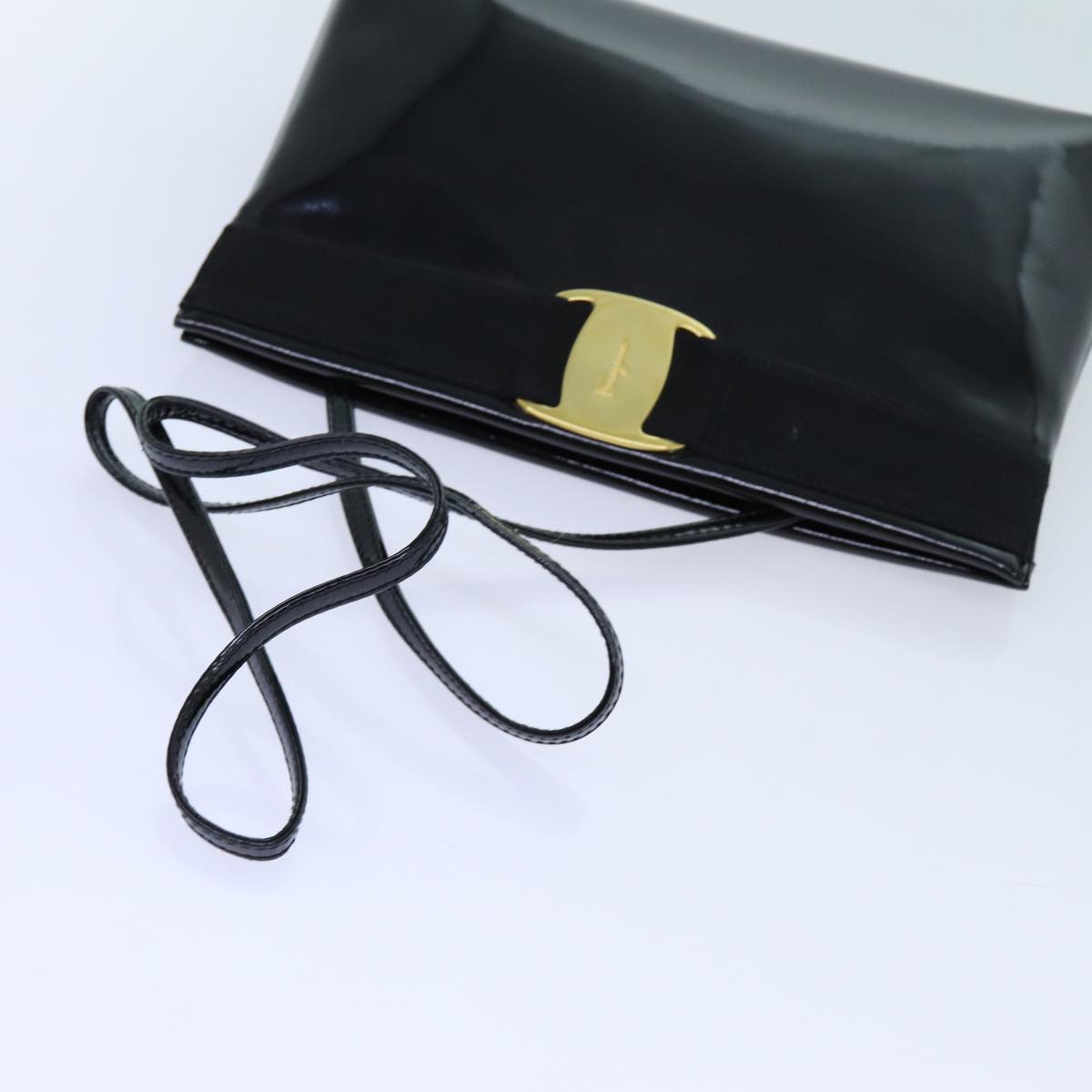 Salvatore Ferragamo Shoulder Bag Leather 3Set Black Auth bs13500