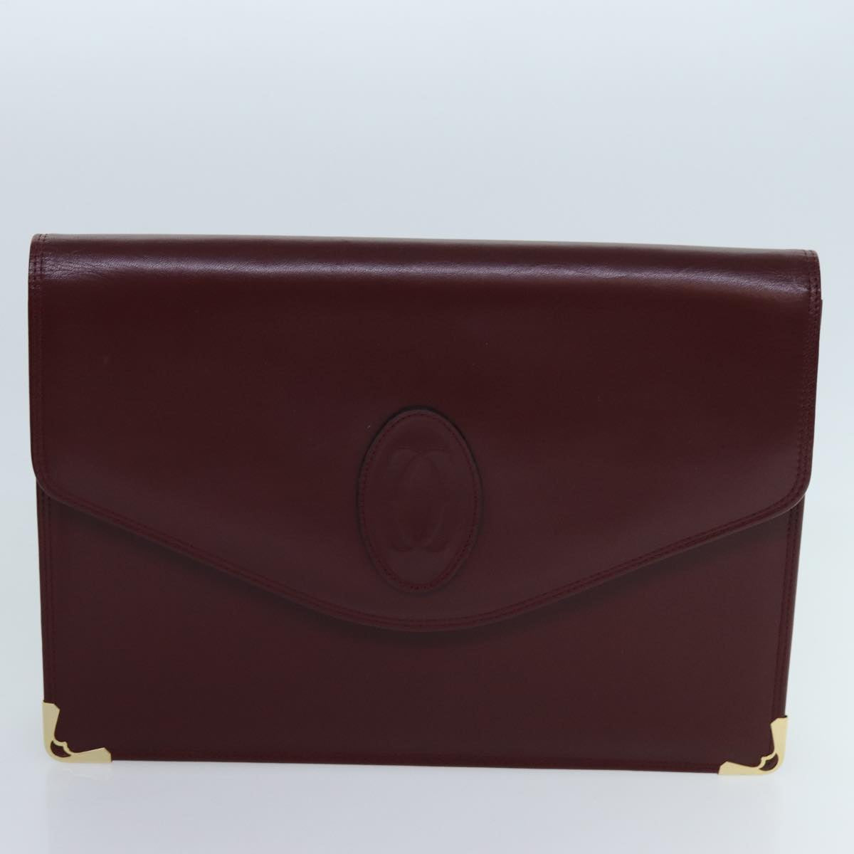 CARTIER Shoulder Bag Leather 5Set Red Auth bs13502 - 0