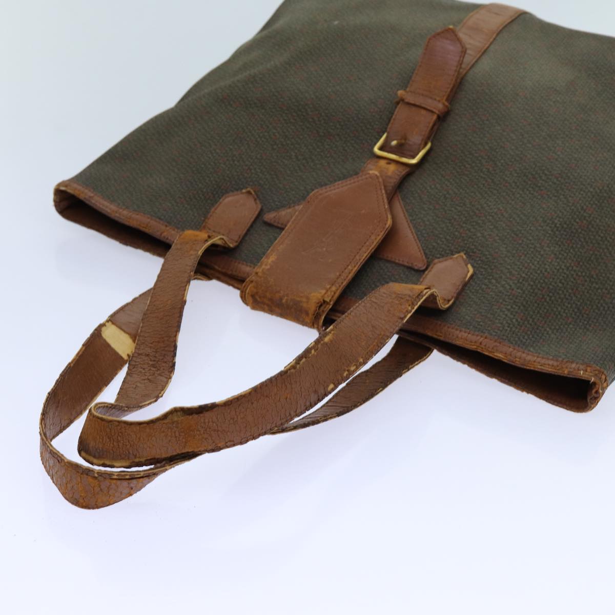 SAINT LAURENT Hand Bag Canvas 4Set Beige Black Brown Auth bs13503