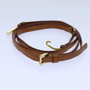 LOUIS VUITTON Belt Leather 95/38 Beige LV Auth bs13504-11