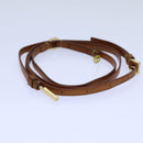 LOUIS VUITTON Belt Leather 95/38 Beige LV Auth bs13504-12