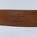 LOUIS VUITTON Belt Leather 95/38 Beige LV Auth bs13504-8