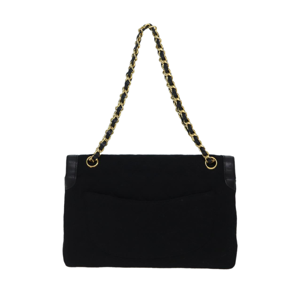 CHANEL Matelasse Chain Shoulder Bag Cotton Paris limited Black CC Auth bs13508 - 0