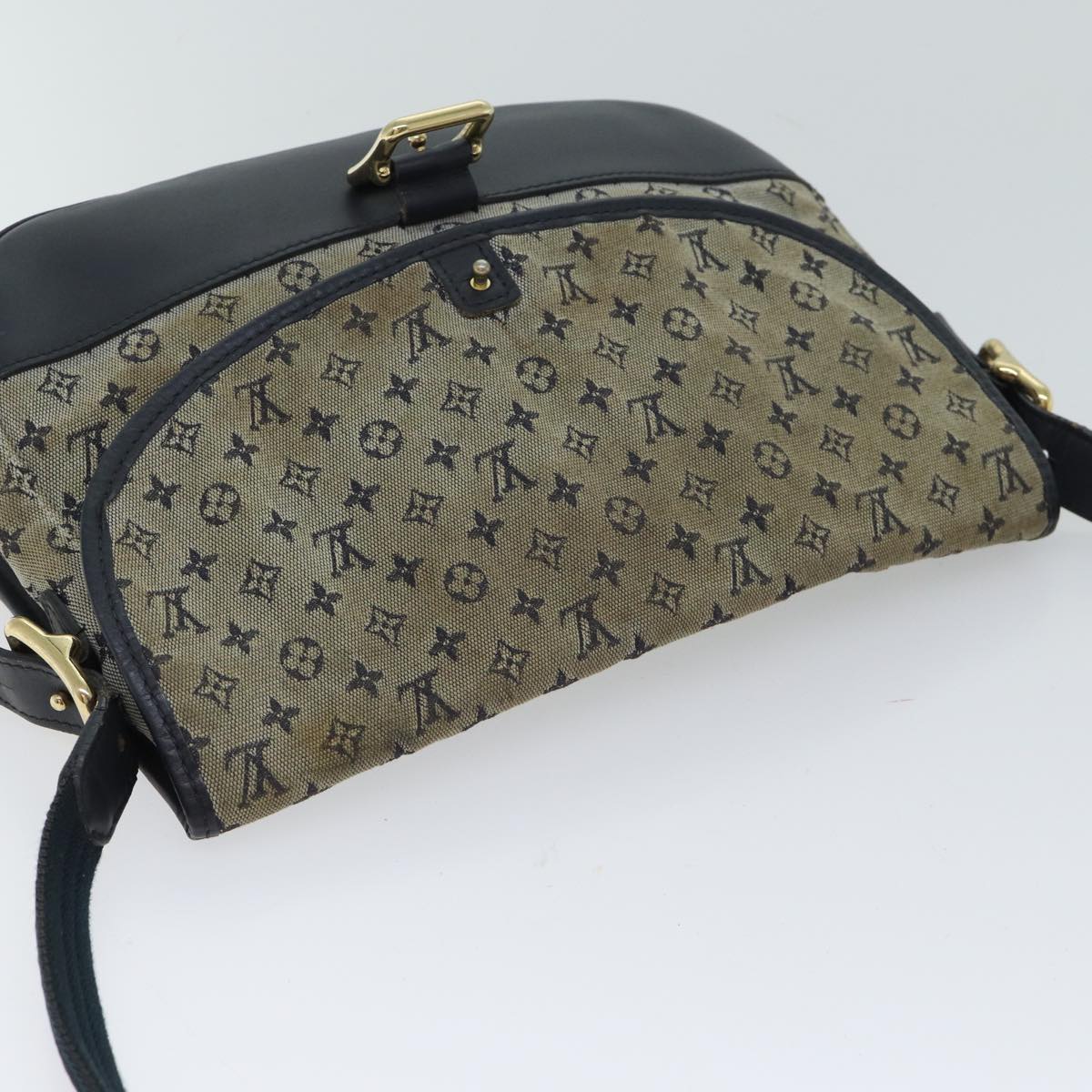 LOUIS VUITTON Monogram Mini Belanger Shoulder Bag Blue M92670 LV Auth bs13523