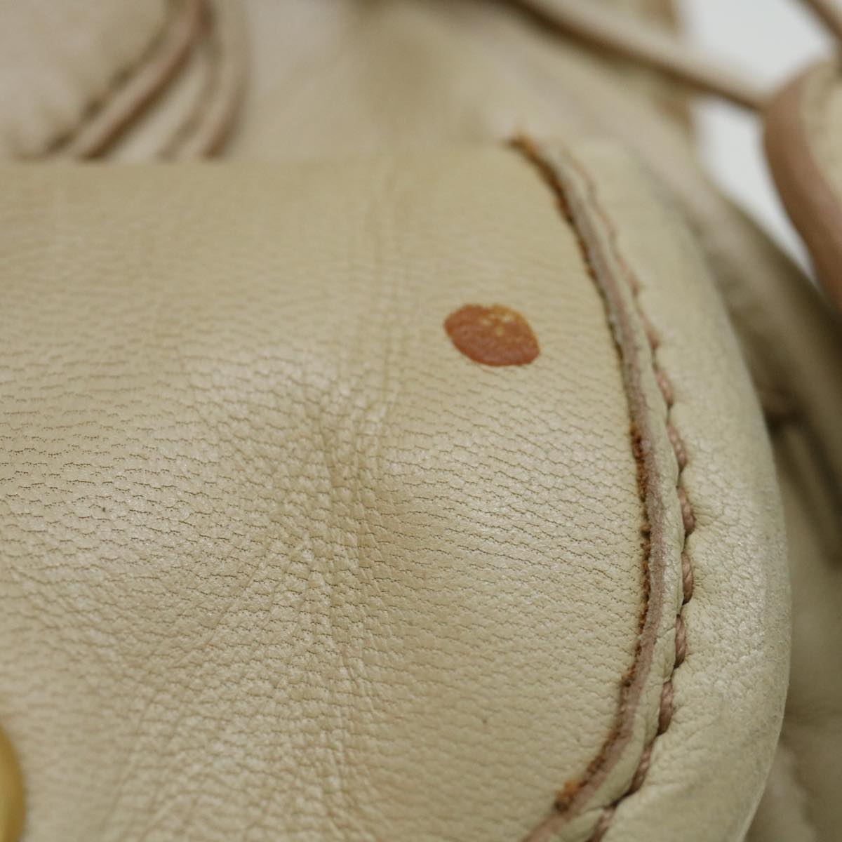Miu Miu Materasse Hand Bag Leather Beige Auth bs13556