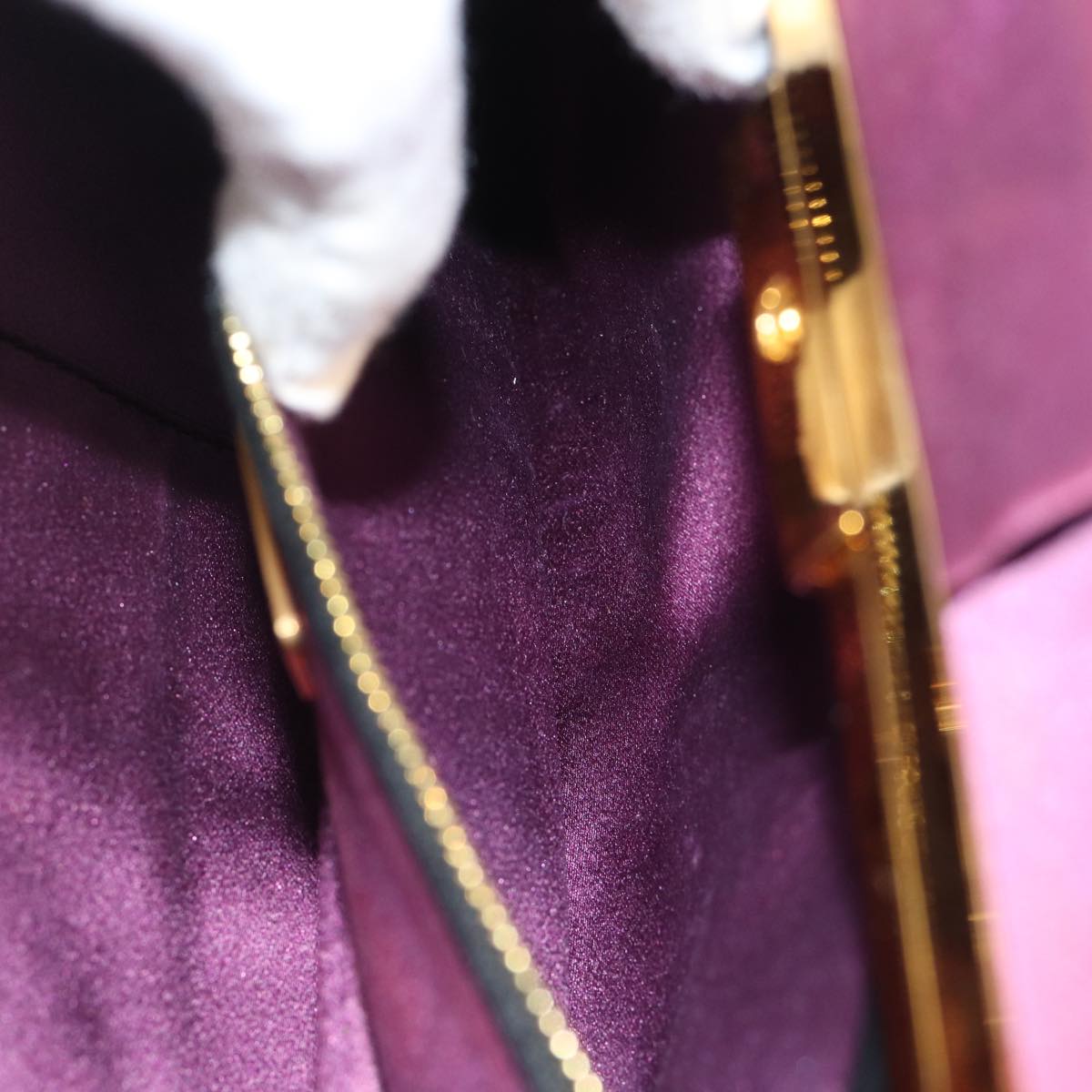 PRADA Clutch Bag Satin Purple Auth bs13567