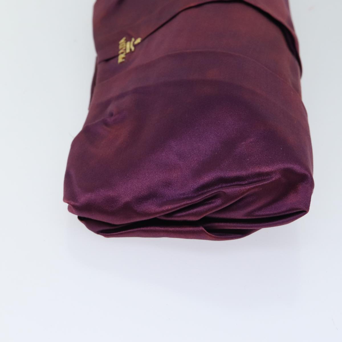 PRADA Clutch Bag Satin Purple Auth bs13567