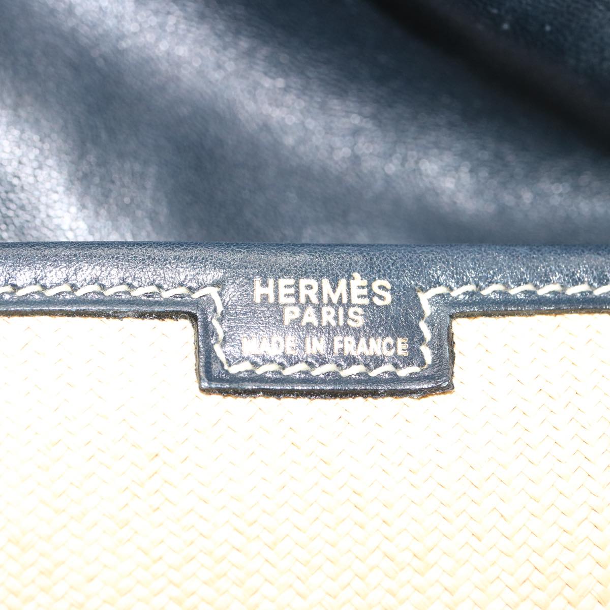 HERMES Jige PM Clutch Bag Straw Beige Auth bs13568