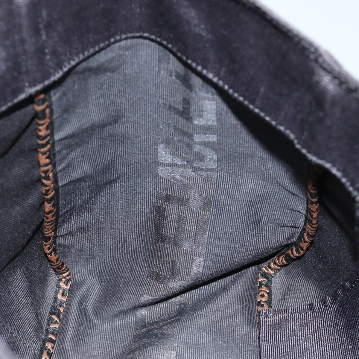 FENDI Tote Bag Nylon Black Auth bs13570