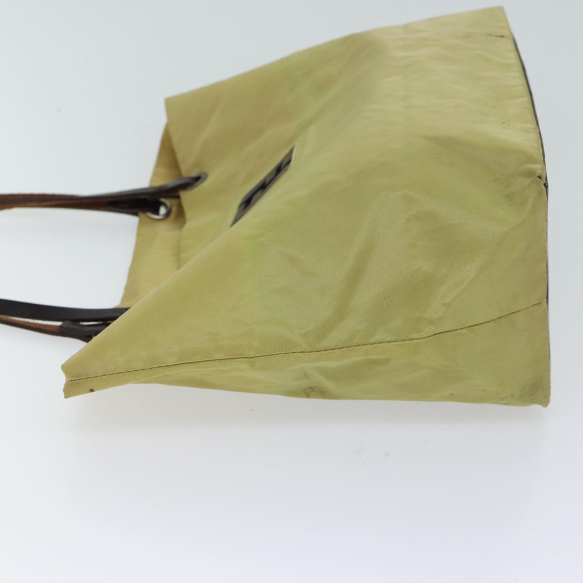 FENDI Tote Bag Nylon Yellow Auth bs13572