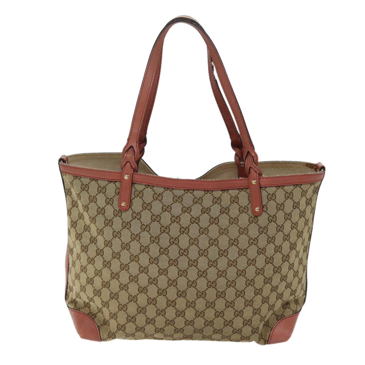 GUCCI GG Canvas Tote Bag Beige 247209 Auth bs13573