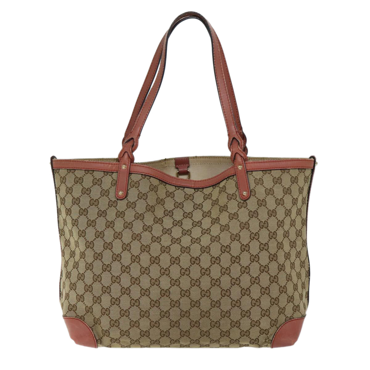 GUCCI GG Canvas Tote Bag Beige 247209 Auth bs13573
