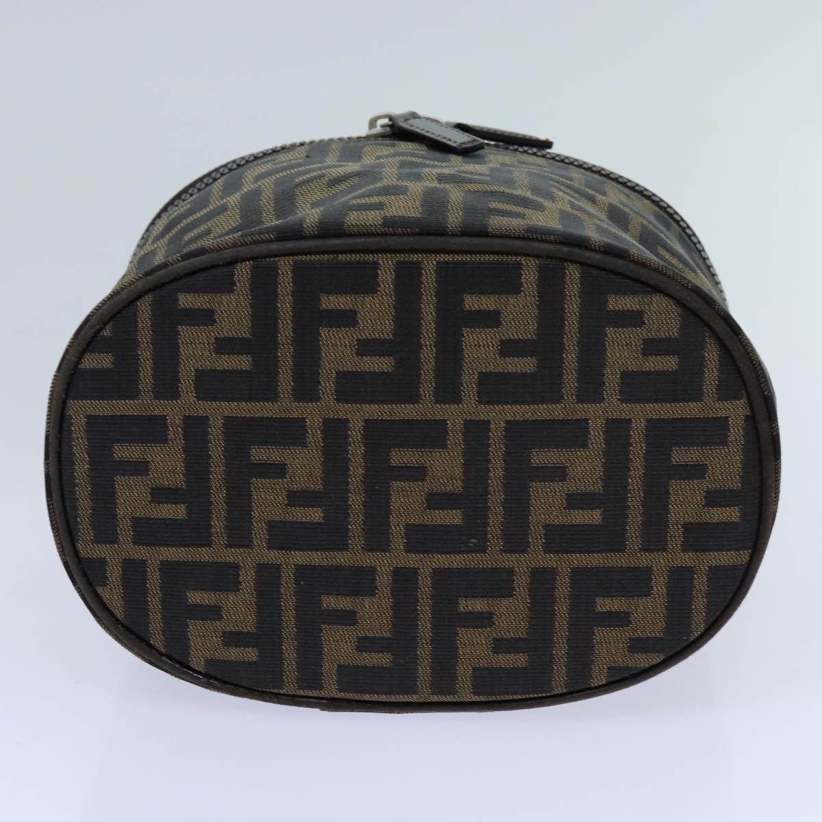FENDI Zucca Canvas Vanity Cosmetic Pouch Brown Auth bs13594