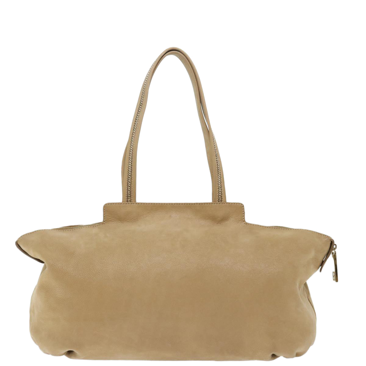FENDI Shoulder Bag Leather Beige Auth bs13601 - 0