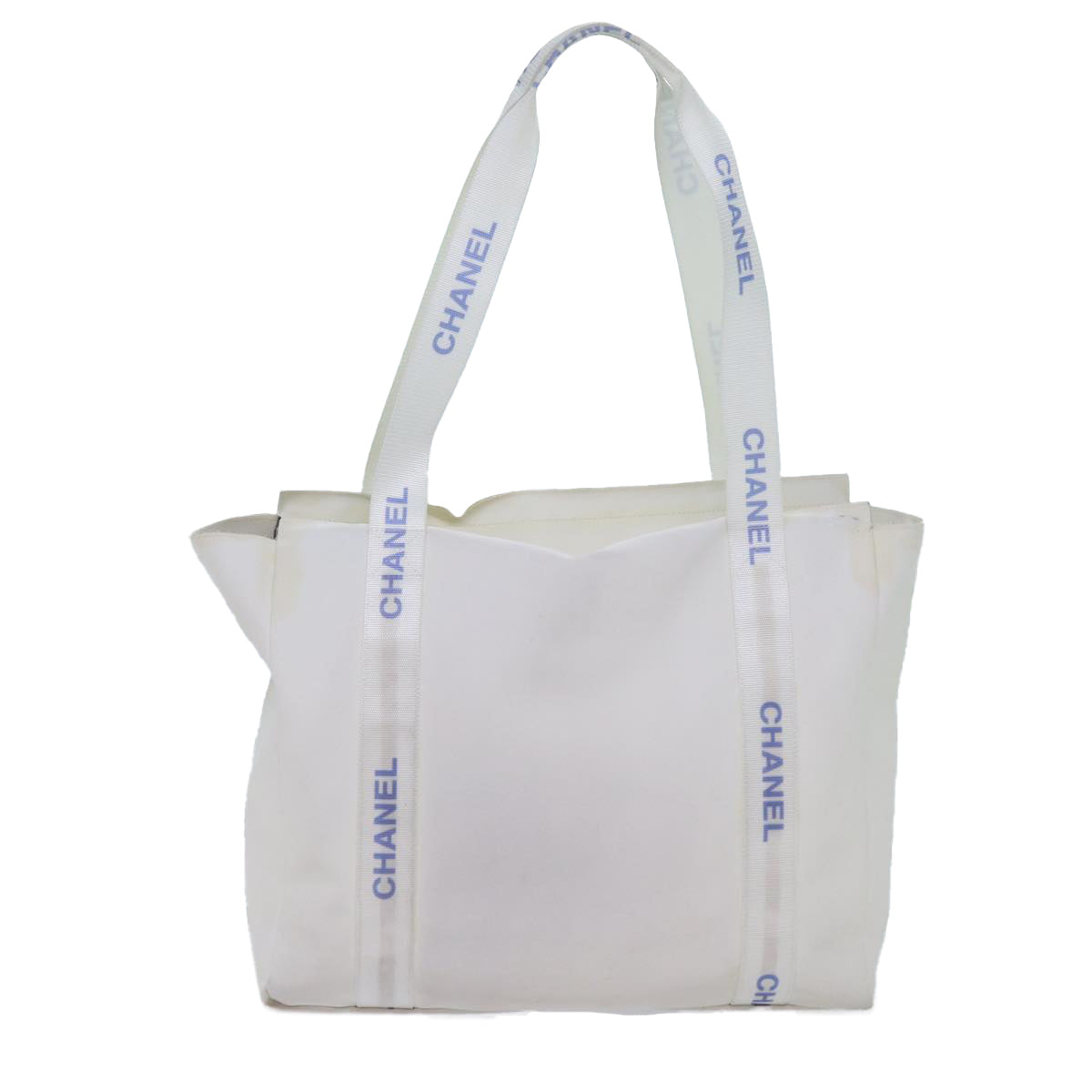 CHANEL Tote Bag PVC White CC Auth bs13602 - 0