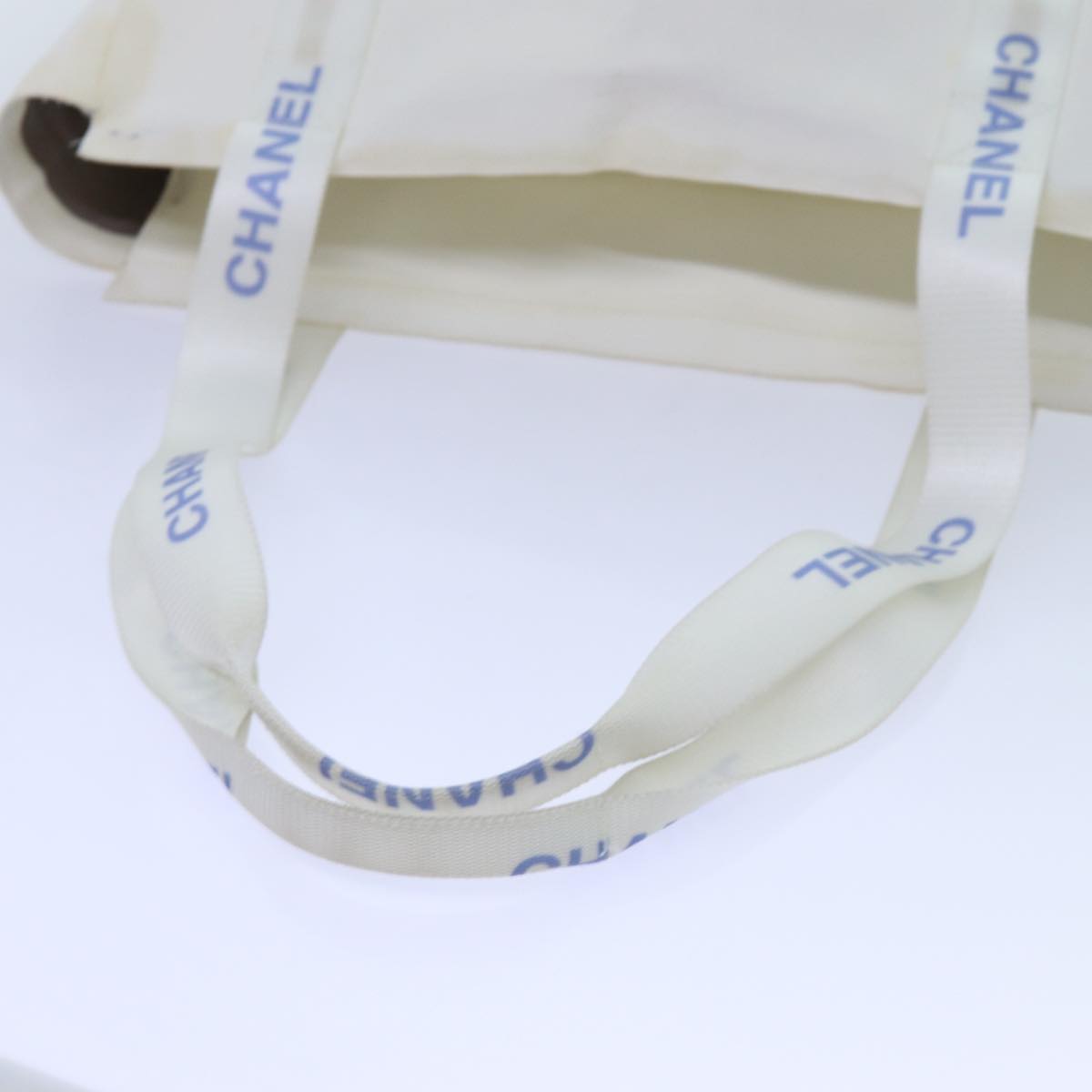 CHANEL Tote Bag PVC White CC Auth bs13602