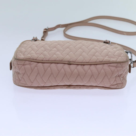 PRADA Quilted Hand Bag Nylon 2way Pink Auth bs13603